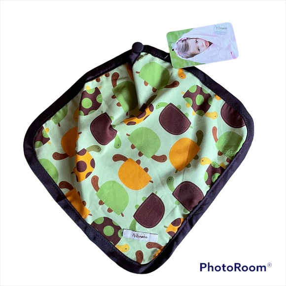 Organic Binkie Blanket or Fabric Pacifier Holder with Turtles by My Blankee - Picture 2 of 5